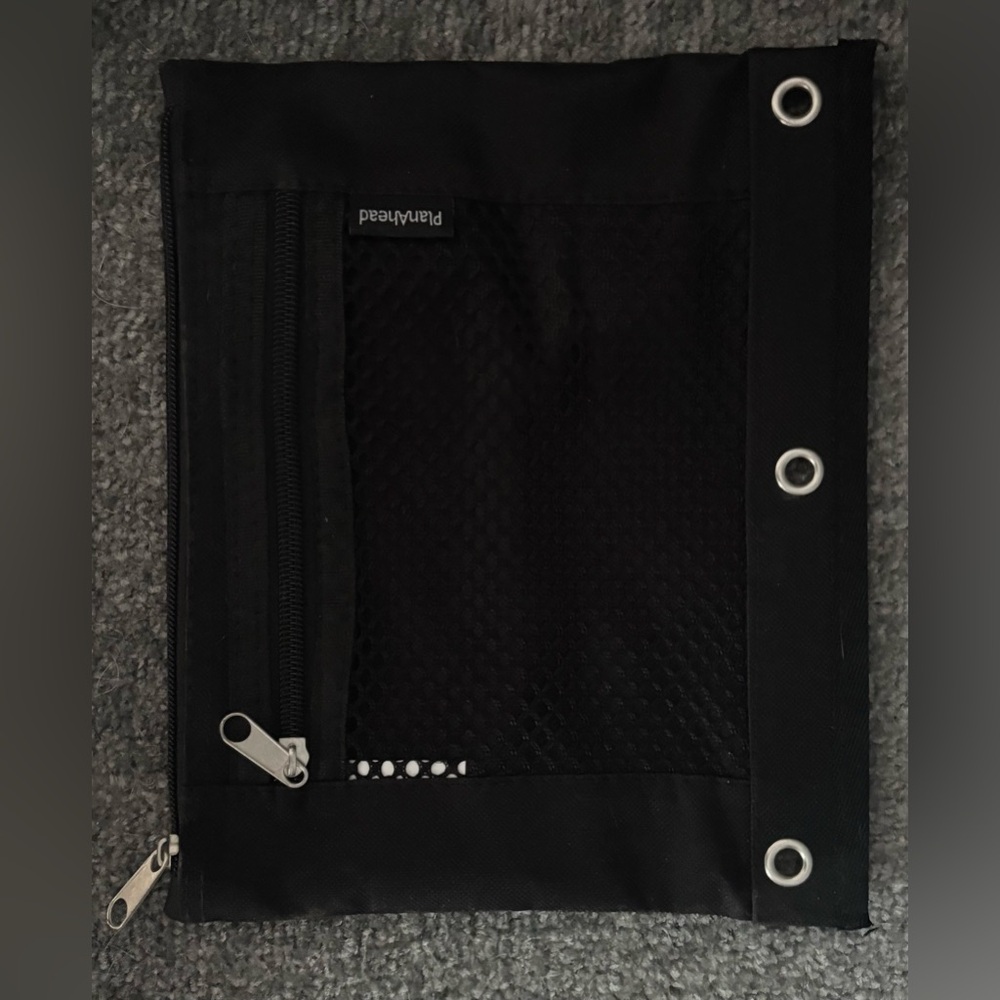 3 Ring Binder Black Pencil Pouch